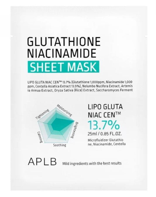 APLB Glutathione Niacinamide Sheet Mask Лист маска за лице