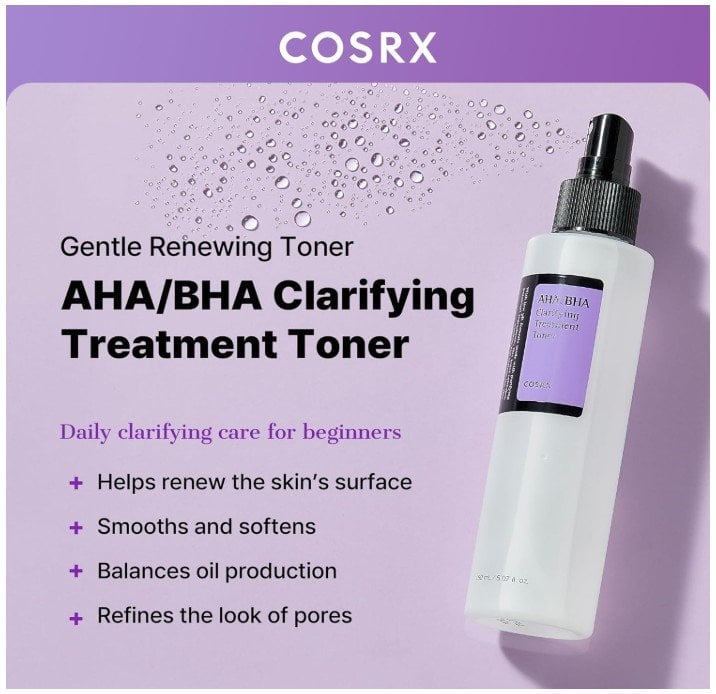 Cosrx AHA/BHA Clarifying Treatment Toner Ексфолиращ тоник за лице с АНА и ВНА киселини