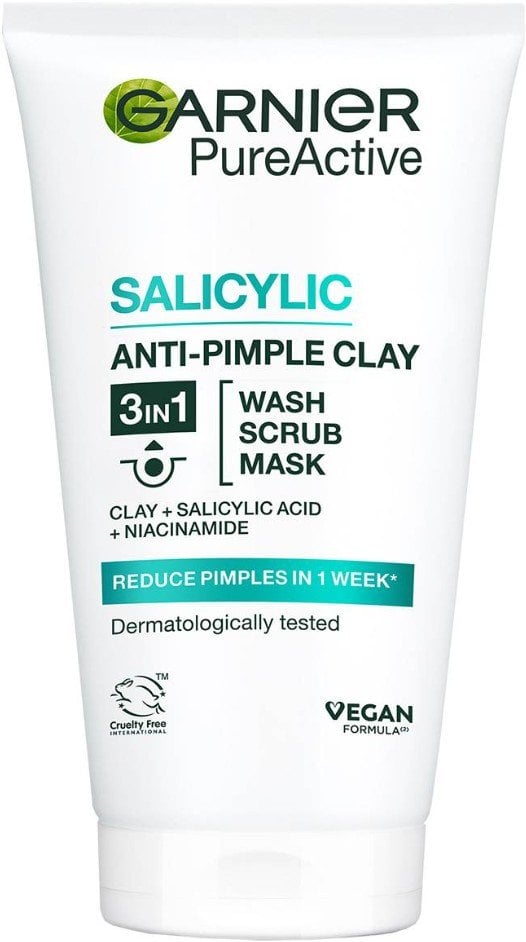 Garnier Skin Naturals Pure 3 in 1 Почистващ скраб за лице