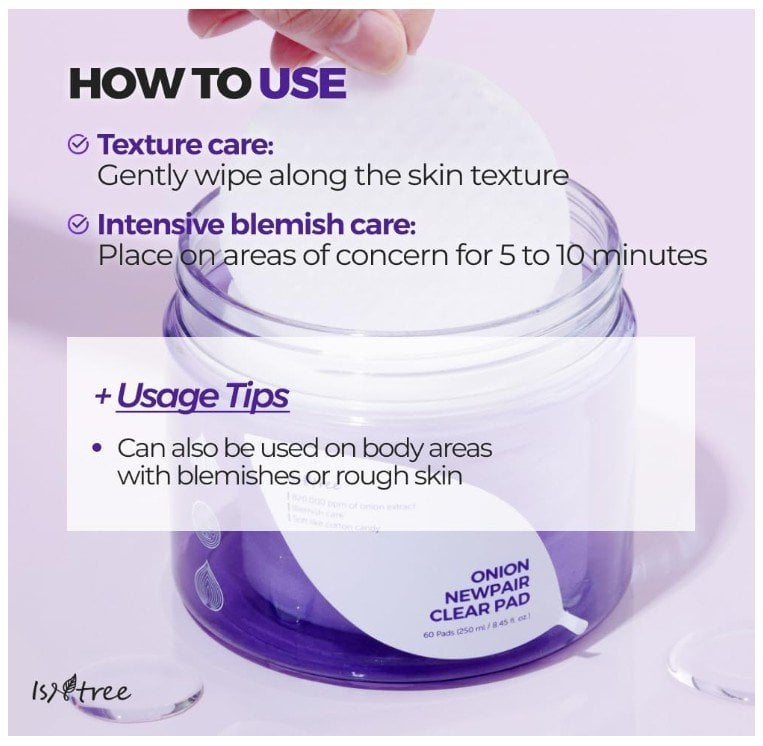 Isntree Onion Newpair Clear Pad Успокояващи тоник тампони за лице