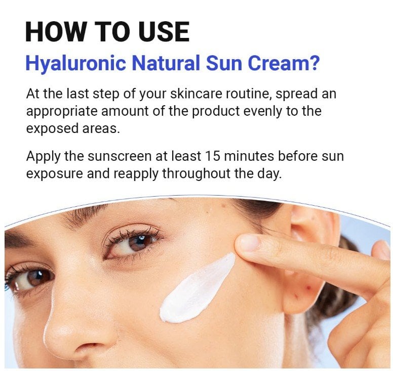 Isntree Hyaluronic Acid Natural Sun Cream SPF 50+ PA++++ Слънцезащитен крем за лице с минерални филтри