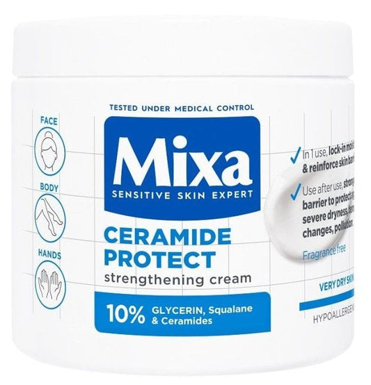 Mixa Ceramide Protect Укрепващ крем за лице, тяло и ръце за много суха кожа