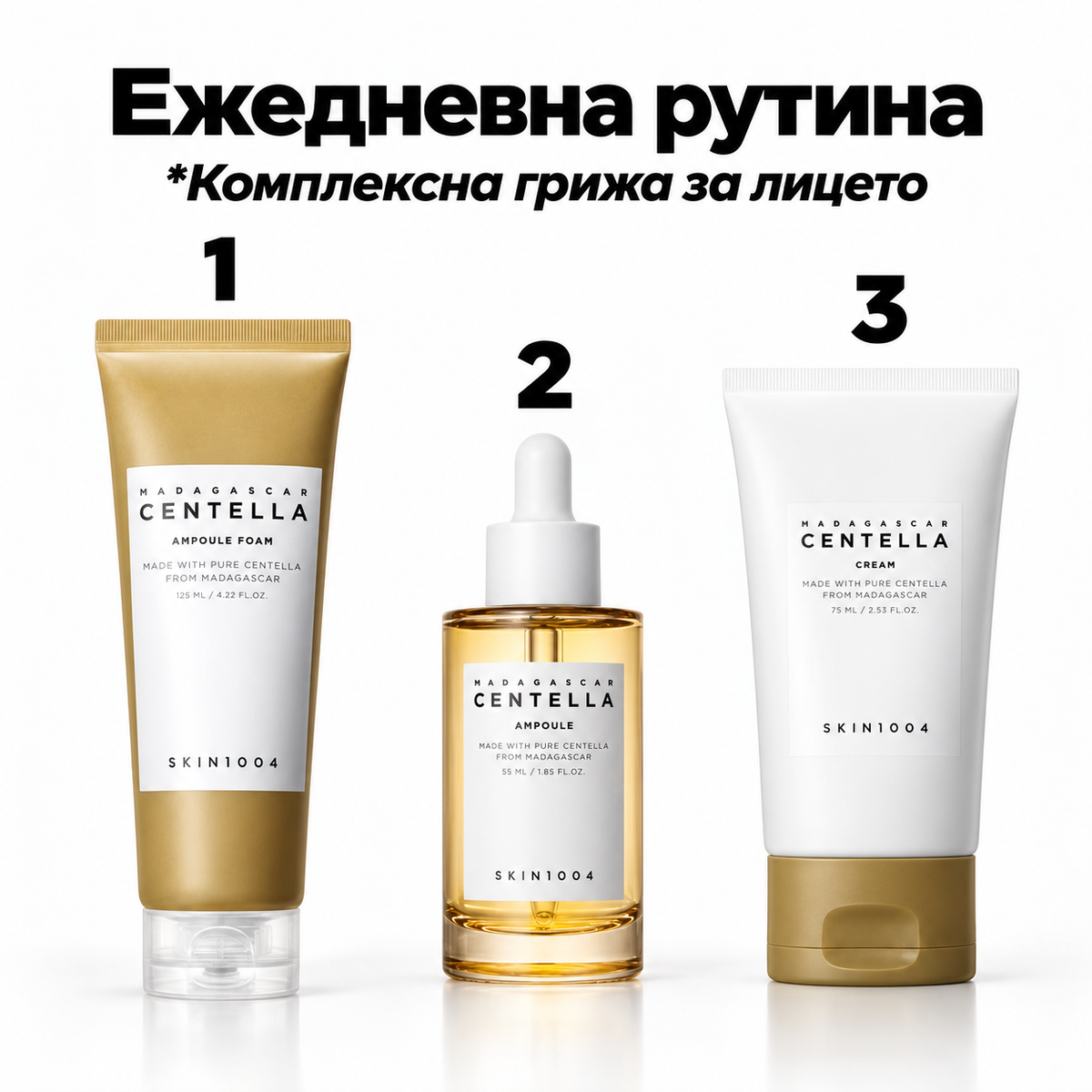 Комплект Centella Пяна, серум и крем