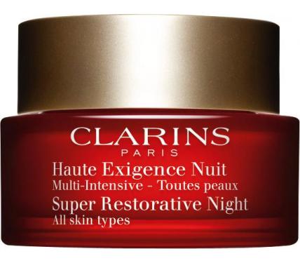 Clarins Super Restorative Night All Skin Types Дълбоко подхранващ нощен крем без опаковка