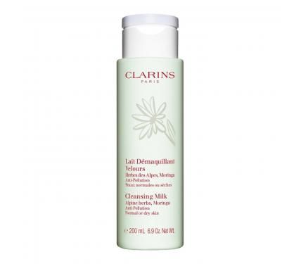Clarins Cleansing Milk Alpine Herbs Moringa Почистващо мляко за лице за нормална или суха кожа без опаковка