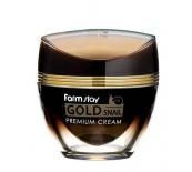 Farmstay Gold Snail Premium Cream Премиум крем със злато и муцин от охлюви