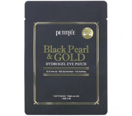 Petitfee Black Pearl & Gold Hydrogel Eye Patch (2 buc) хидрогел пачове за очи с черни перли и злато